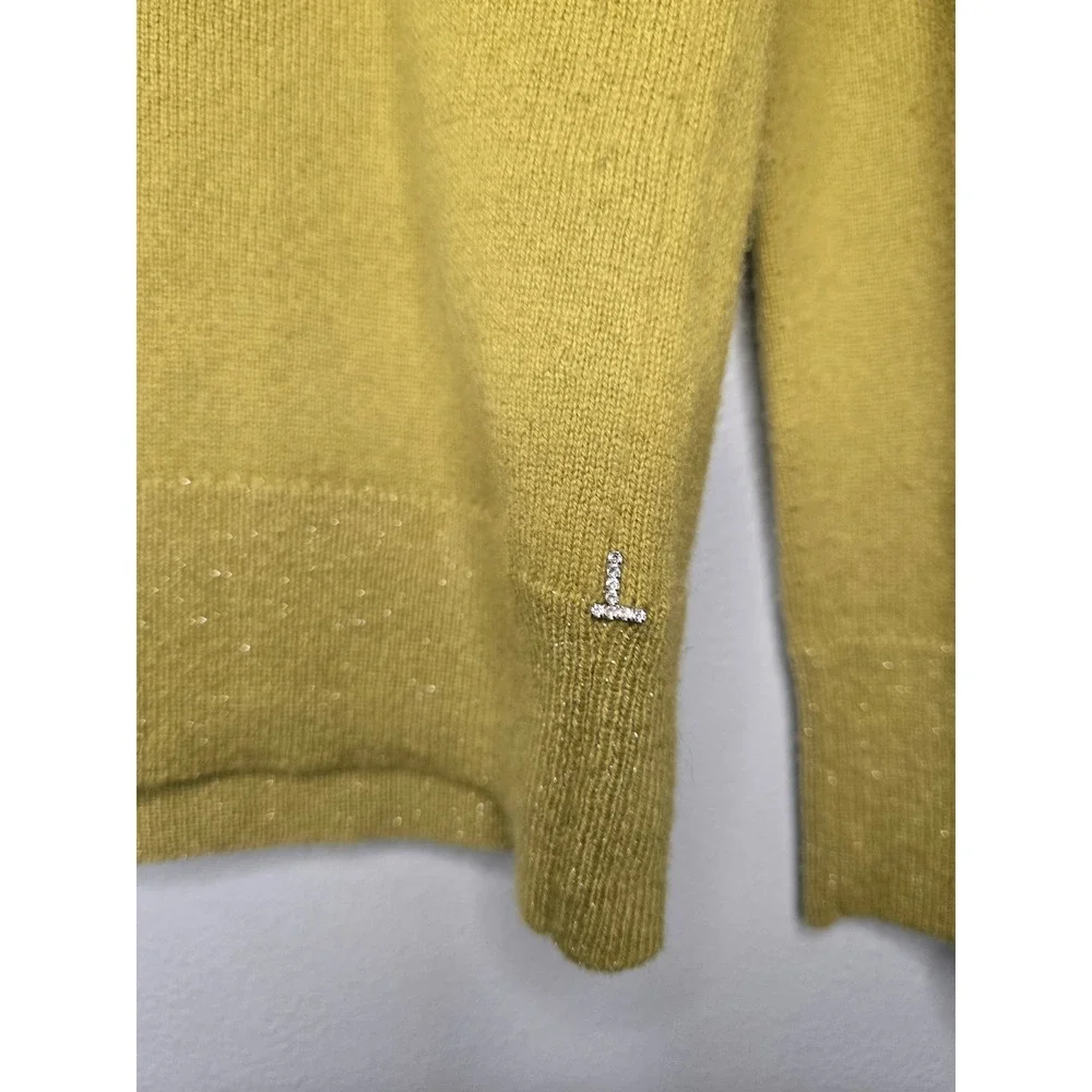 Lafayette 148 New York 100% Cashmere Turtleneck Sweater Green Size L‎